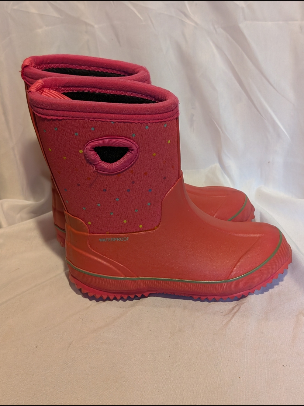 Target Kids Red Pink Waterproof Rain & Snow Boots